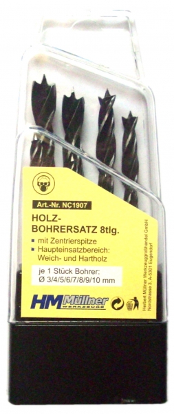 CV Holzbohrersatz, 8-tlg., 3 - 10 mm